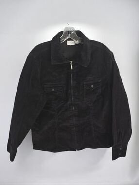 Sonoma Life+style Jacket Womens Size XL X-large Black Corduroy Full Zipper
